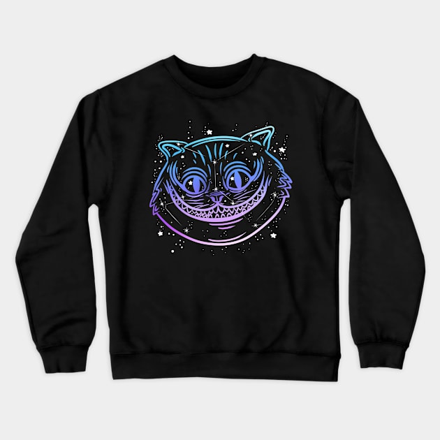 Smiley Cat constellation Crewneck Sweatshirt by absolemstudio